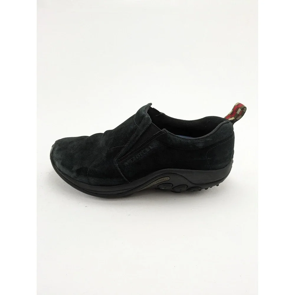 Mens Merrell Jungle Moc Slip-On Midnight Black Leather Shoes J63815W Size 9.5